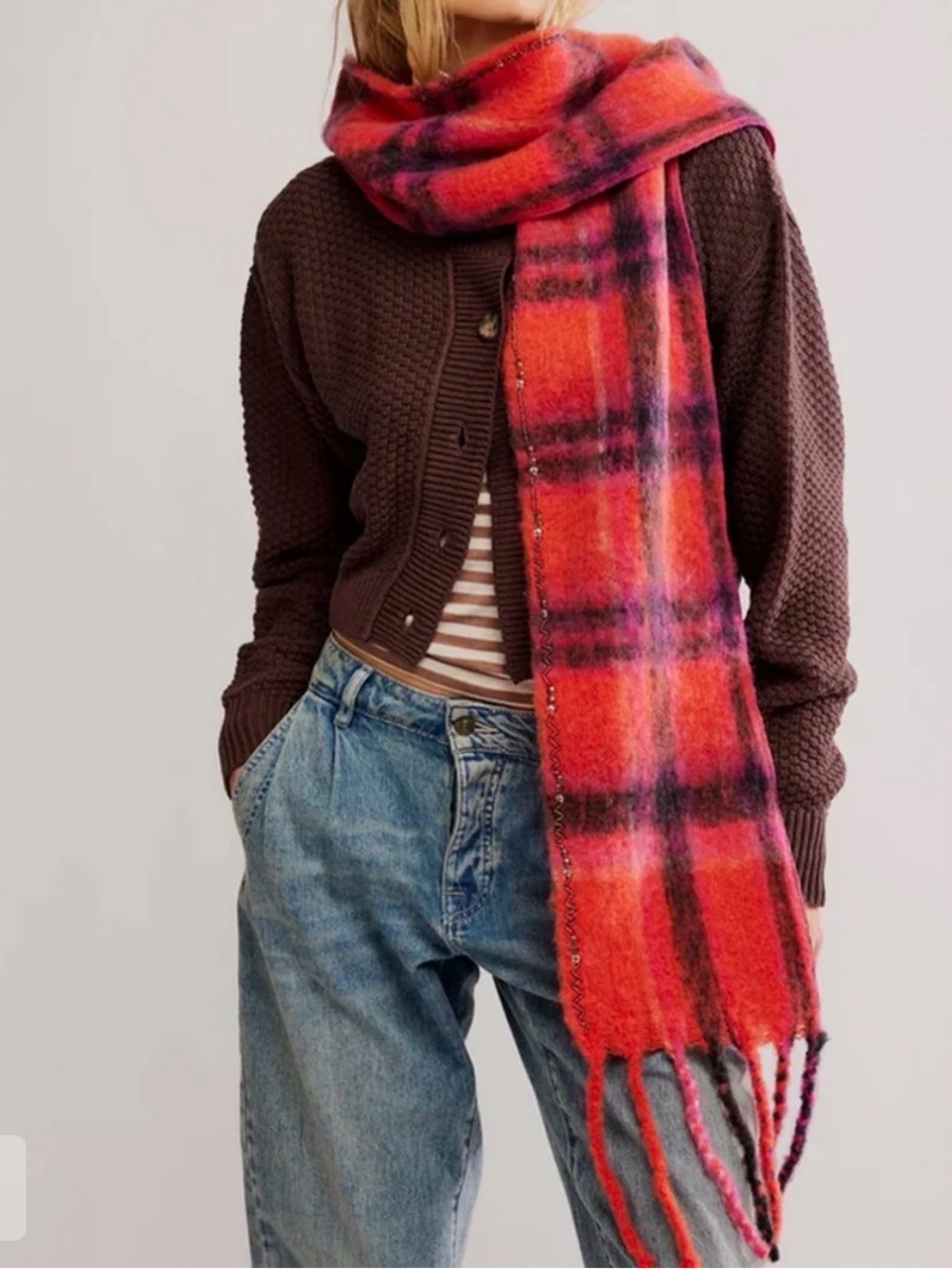 Free People Scarf with Bead Trim